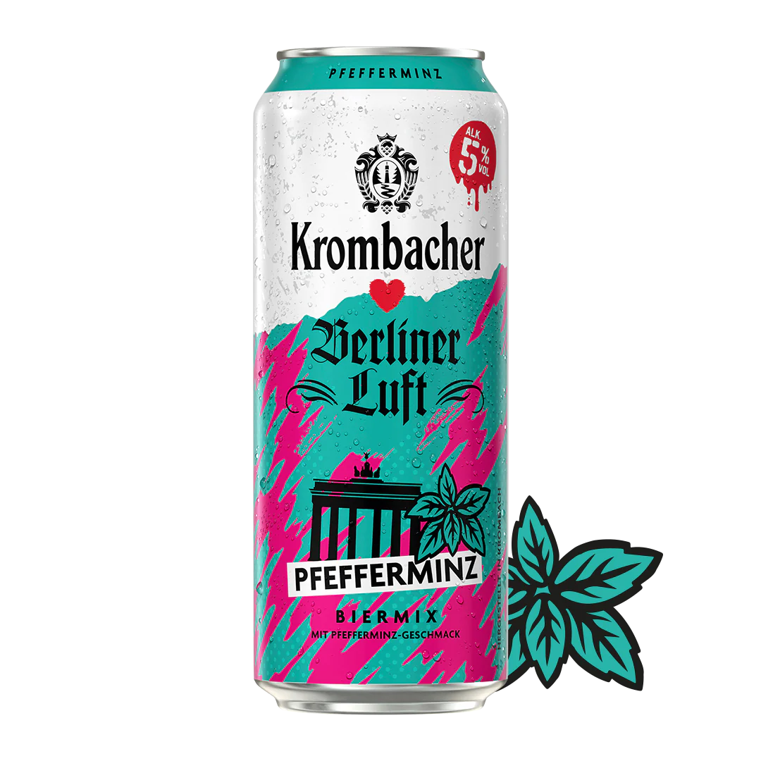 Mix-Pack Krombacher x Berliner Luft / 3x8 Dosen je 0,5l. (Pfefferminz; Pfefferminz Lime; Pfefferminz Peach)