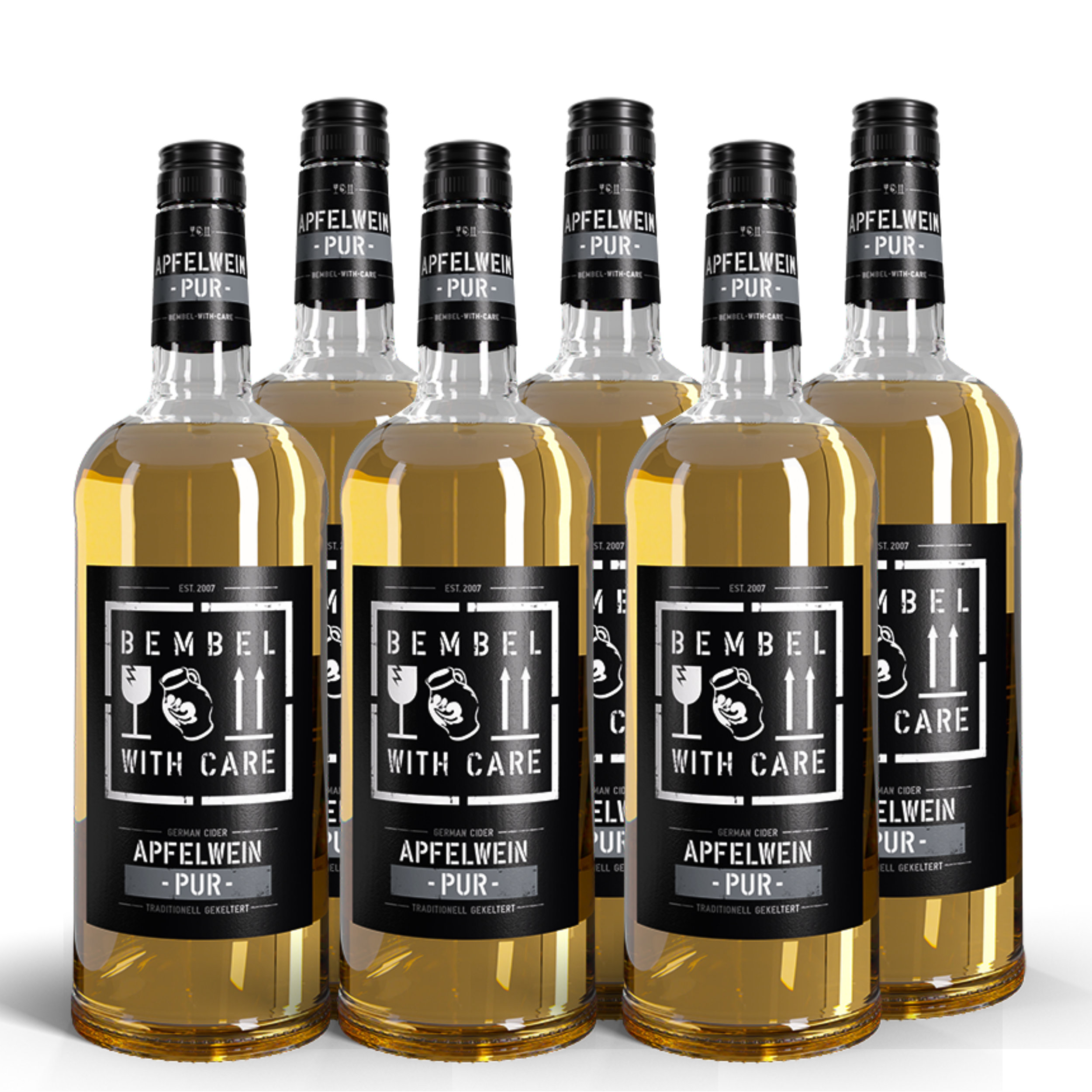 BEMBEL WITH CARE Apfelwein-Pur 6x 1,0 Liter Glasflasche